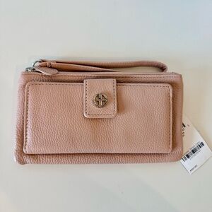 Giani Bernini, Softy Grab & Go Leather Wristlet Blush Peach Pink